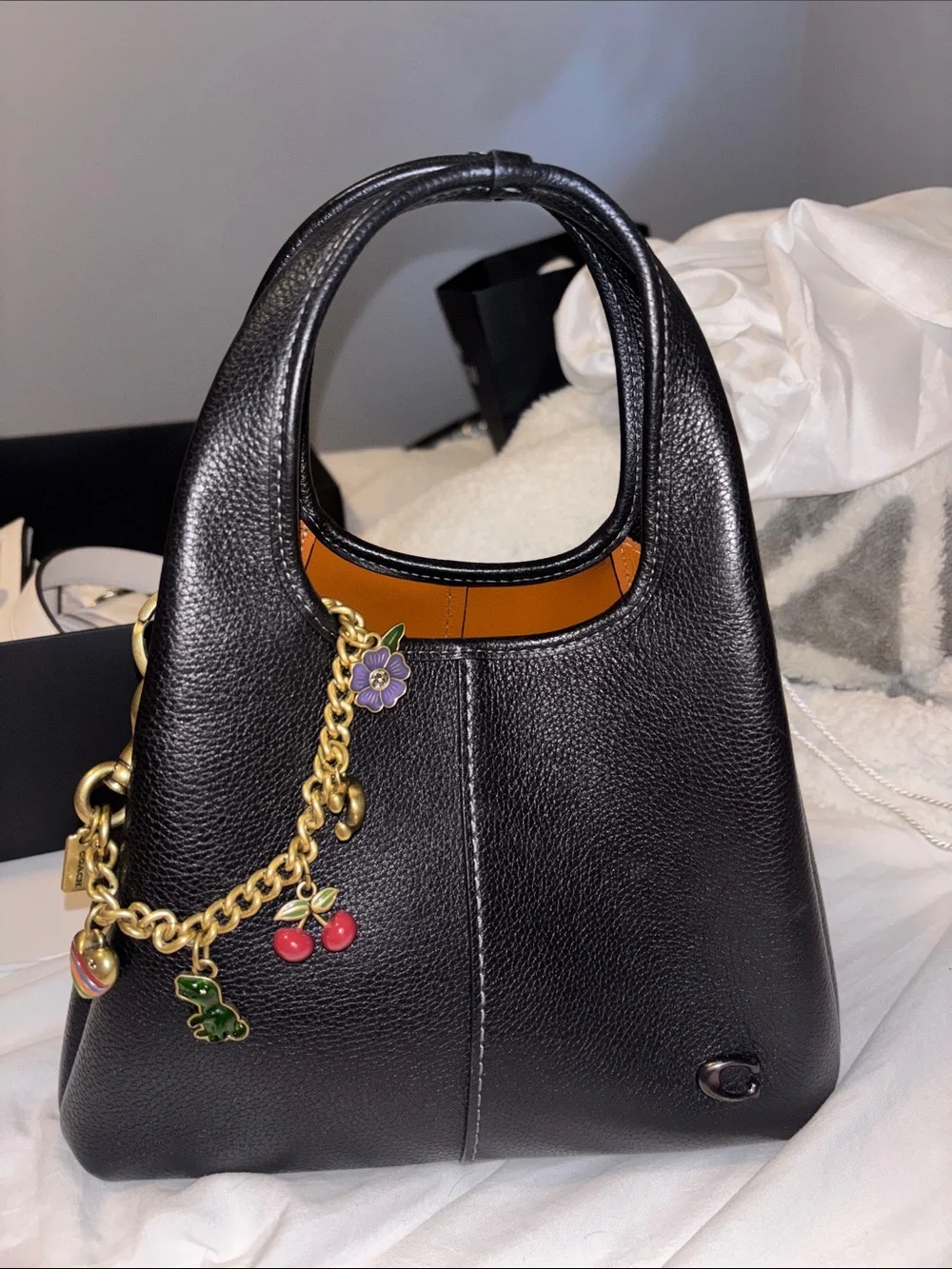Coach Lana Black Leather Top-Handle Women’s Bag